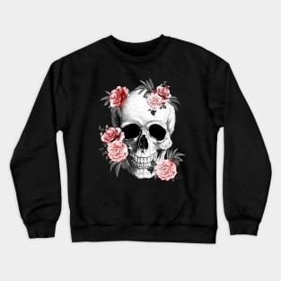 skeleton,floral,flower skull, roses Crewneck Sweatshirt